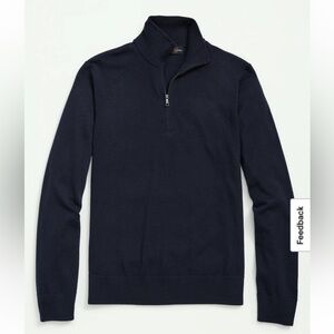NWOT Brooks Brothers navy zip pullover- L